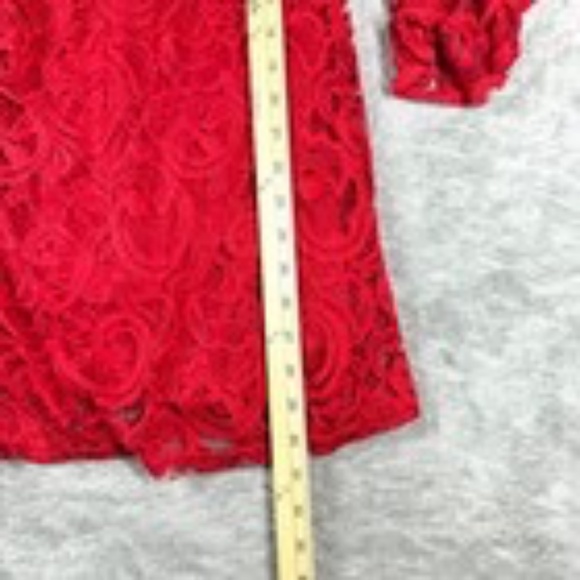 Lildy Womens XL Red Lace Off Shoulder Tunic Top Boho Romantic Holiday Party NWT - Picture 11 of 11